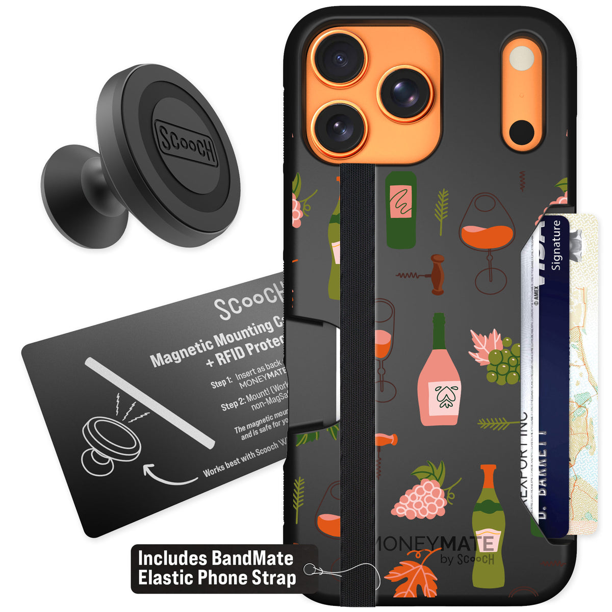 Scooch Moneymate Vino Vibes for iPhone 17 Pro Max — Starter Bundle