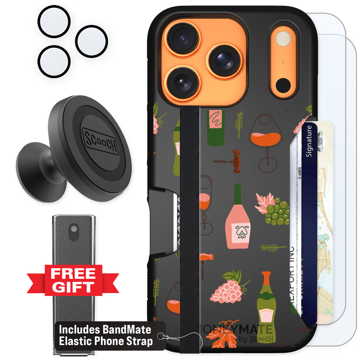 Scooch Moneymate Vino Vibes for iPhone 17 Pro — Defender Bundle