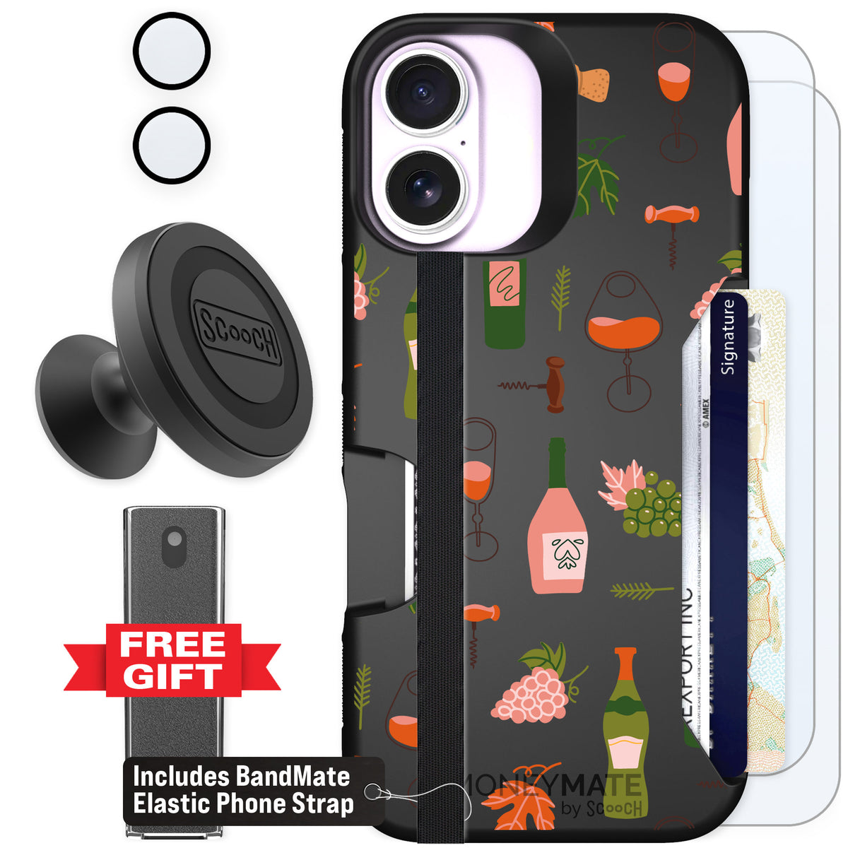 Scooch Moneymate Vino Vibes for iPhone 17 — Defender Bundle
