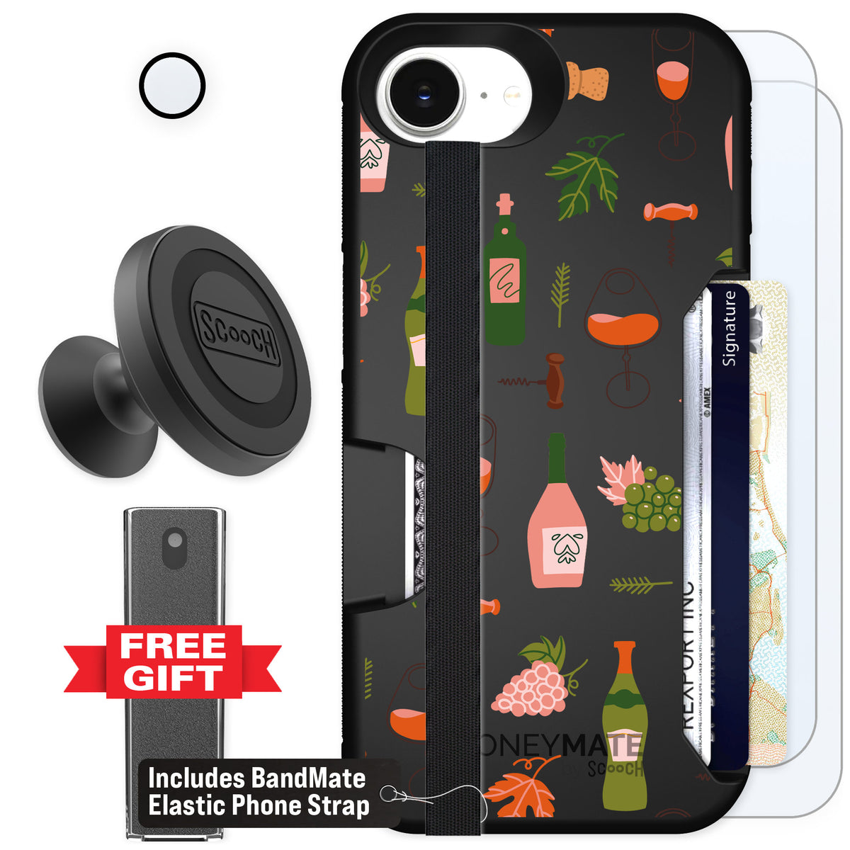 Scooch Moneymate Vino Vibes for iPhone 16e — Defender Bundle