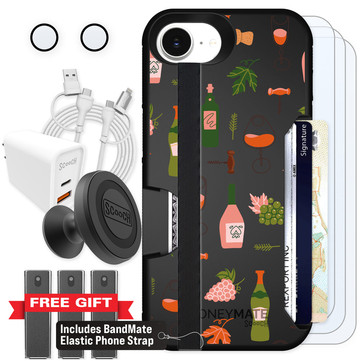 Scooch Moneymate Vino Vibes for iPhone 16e — Ultimate Bundle