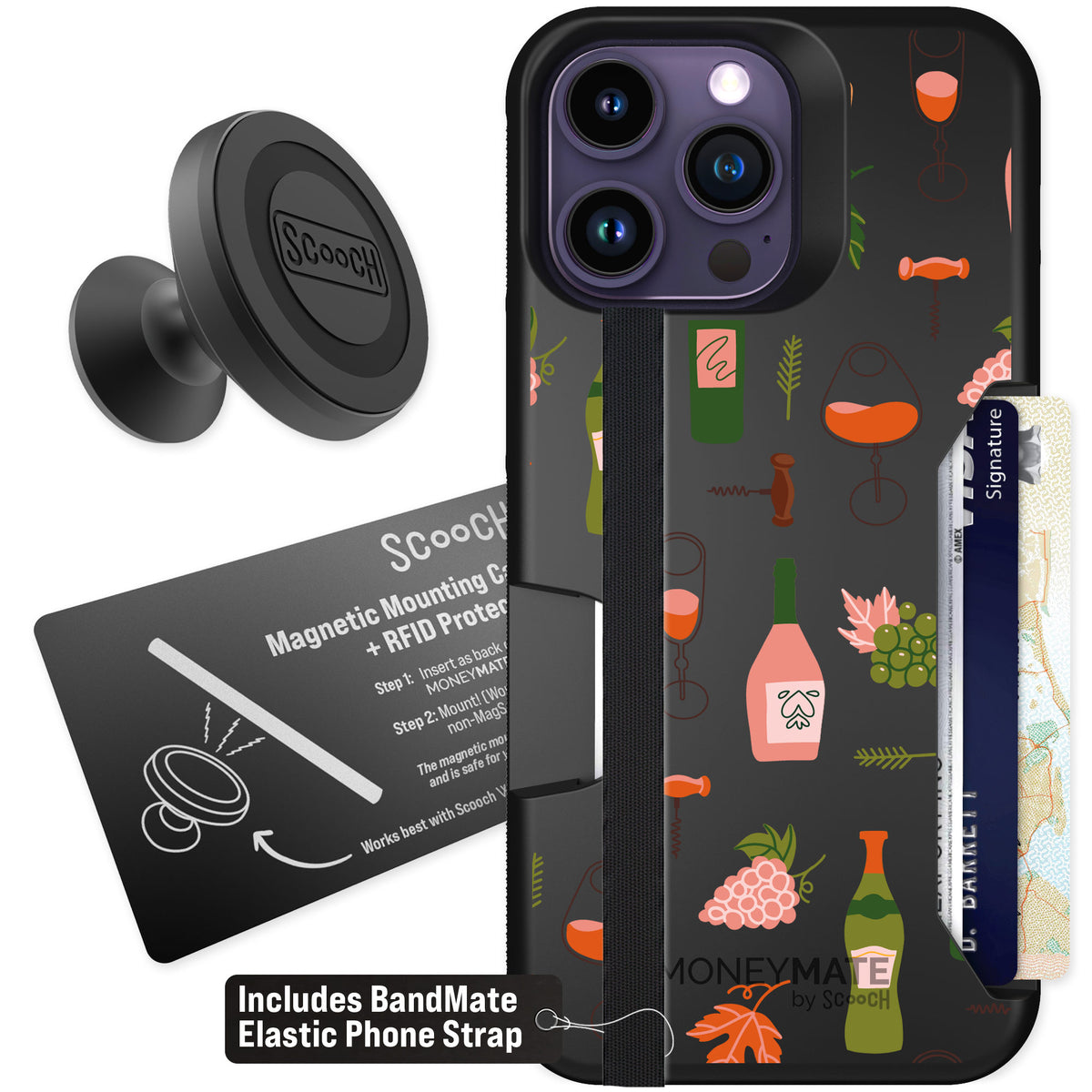 Scooch Moneymate Vino Vibes for iPhone 14 Pro Max — Starter Bundle