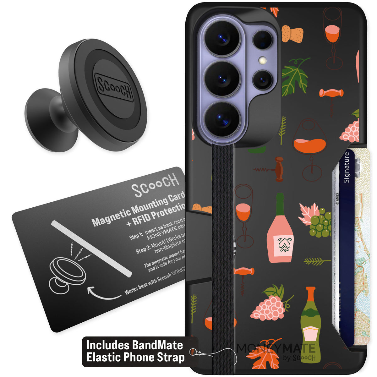 Scooch Moneymate Vino Vibes for Galaxy S26 Ultra — Starter Bundle
