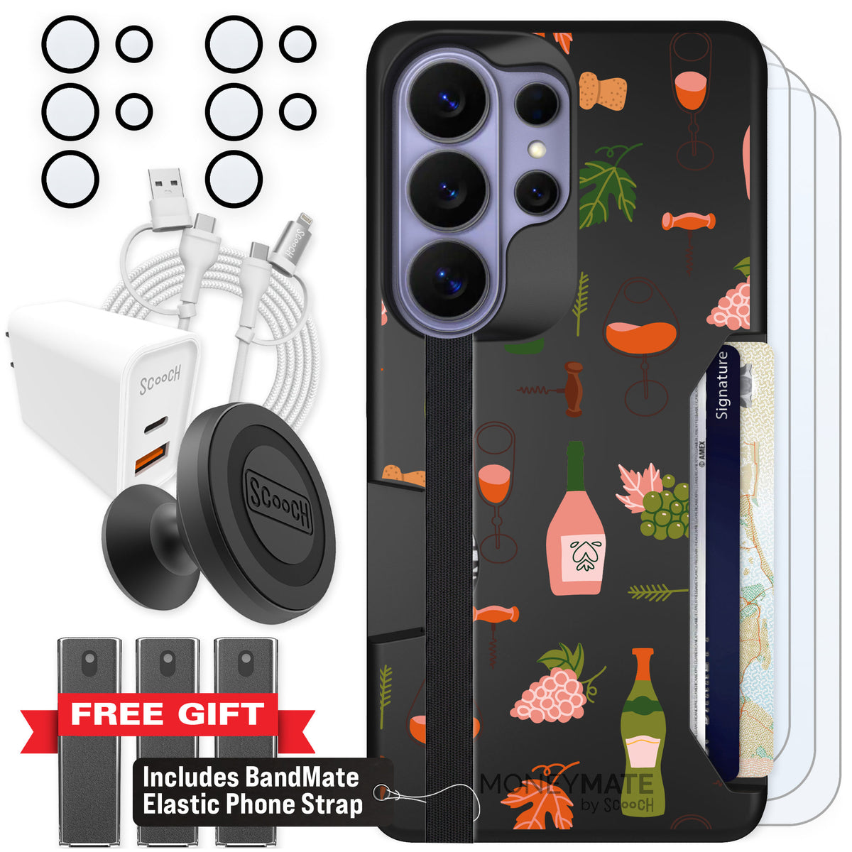 Scooch Moneymate Vino Vibes for Galaxy S26 Ultra — Ultimate Bundle