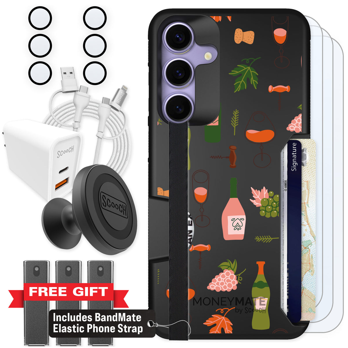 Scooch Moneymate Vino Vibes for Galaxy S25+ — Ultimate Bundle
