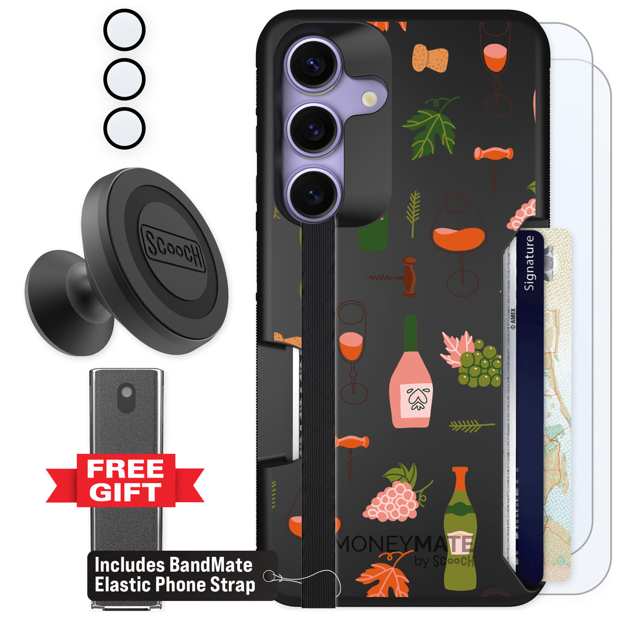 Scooch Moneymate Vino Vibes for Galaxy S25 — Defender Bundle