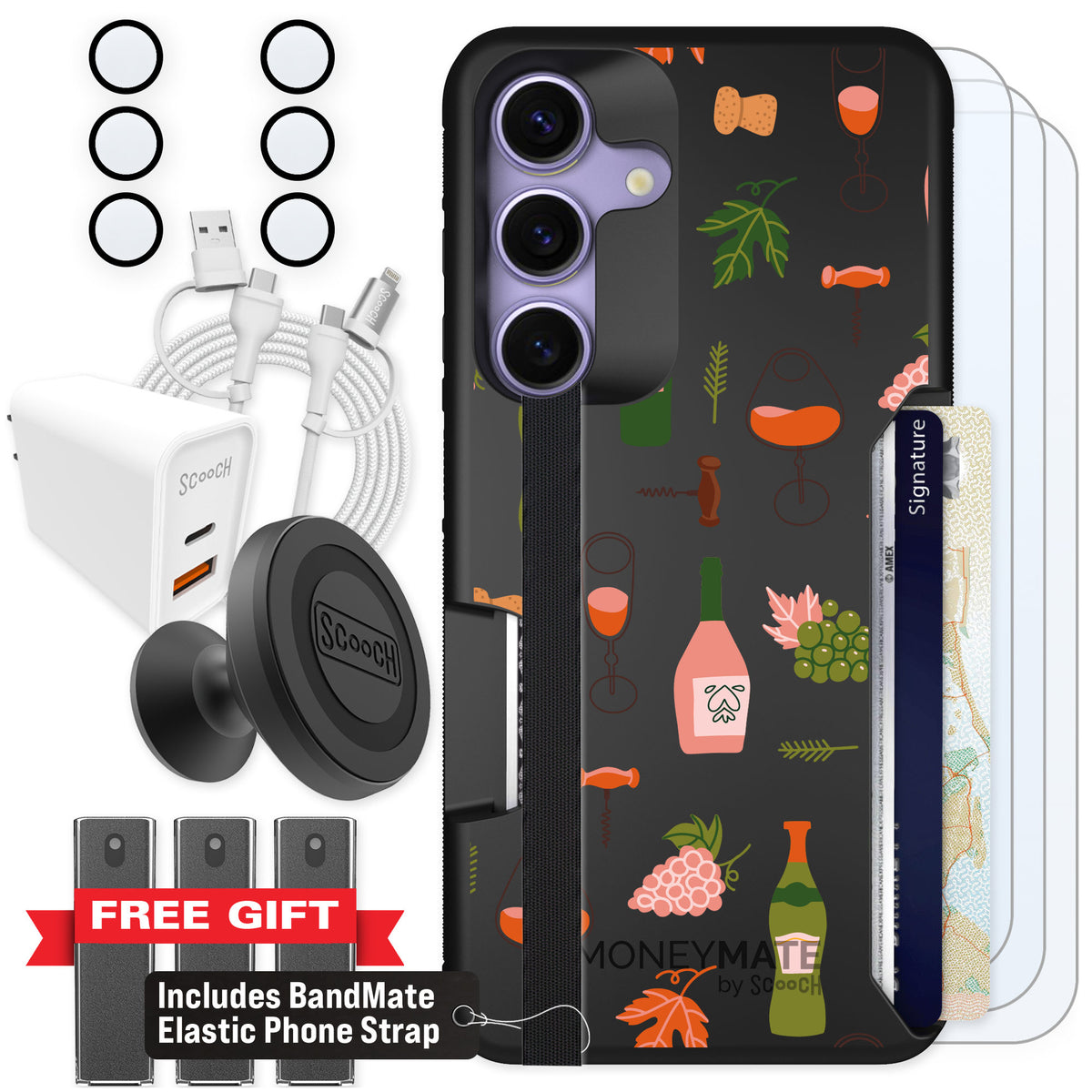 Scooch Moneymate Vino Vibes for Galaxy S25 — Ultimate Bundle