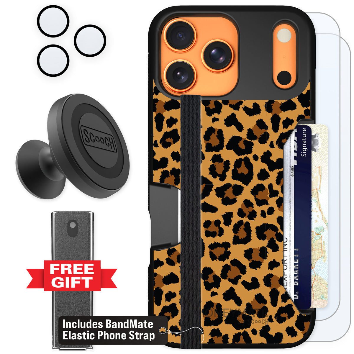 Scooch Moneymate Fierce Feline for iPhone 17 Pro Max — Defender Bundle