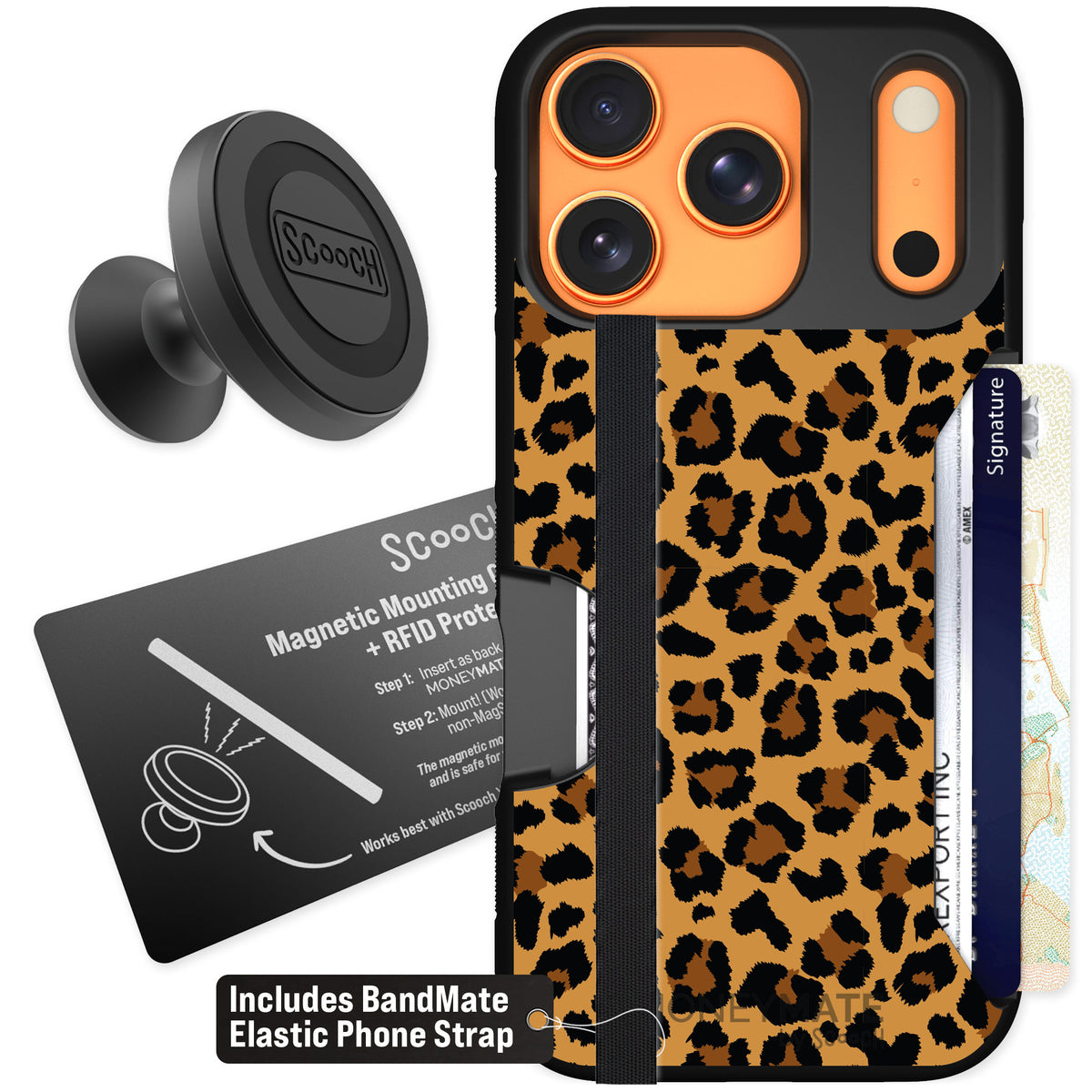 Scooch Moneymate Fierce Feline for iPhone 17 Pro — Starter Bundle