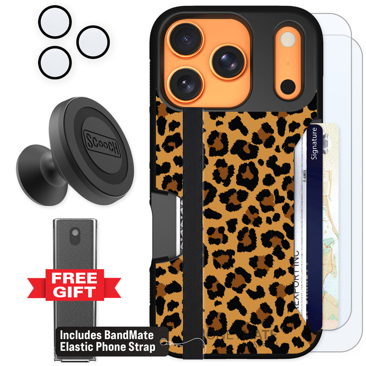 Scooch Moneymate Fierce Feline for iPhone 17 Pro — Defender Bundle