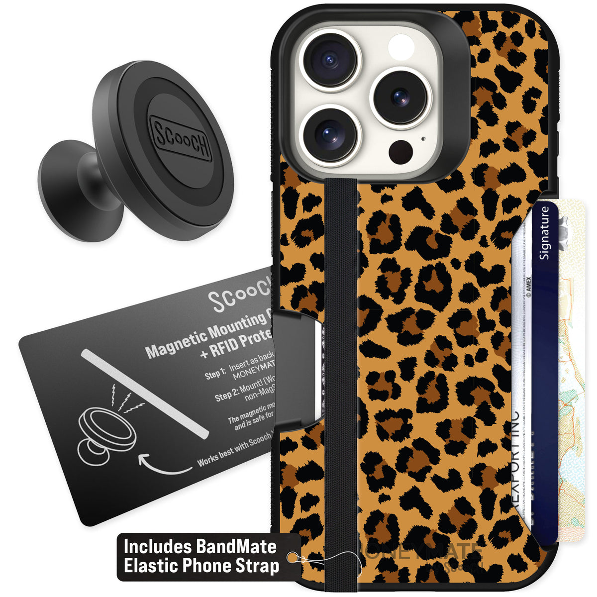 Scooch Moneymate Fierce Feline for iPhone 16 Pro — Starter Bundle