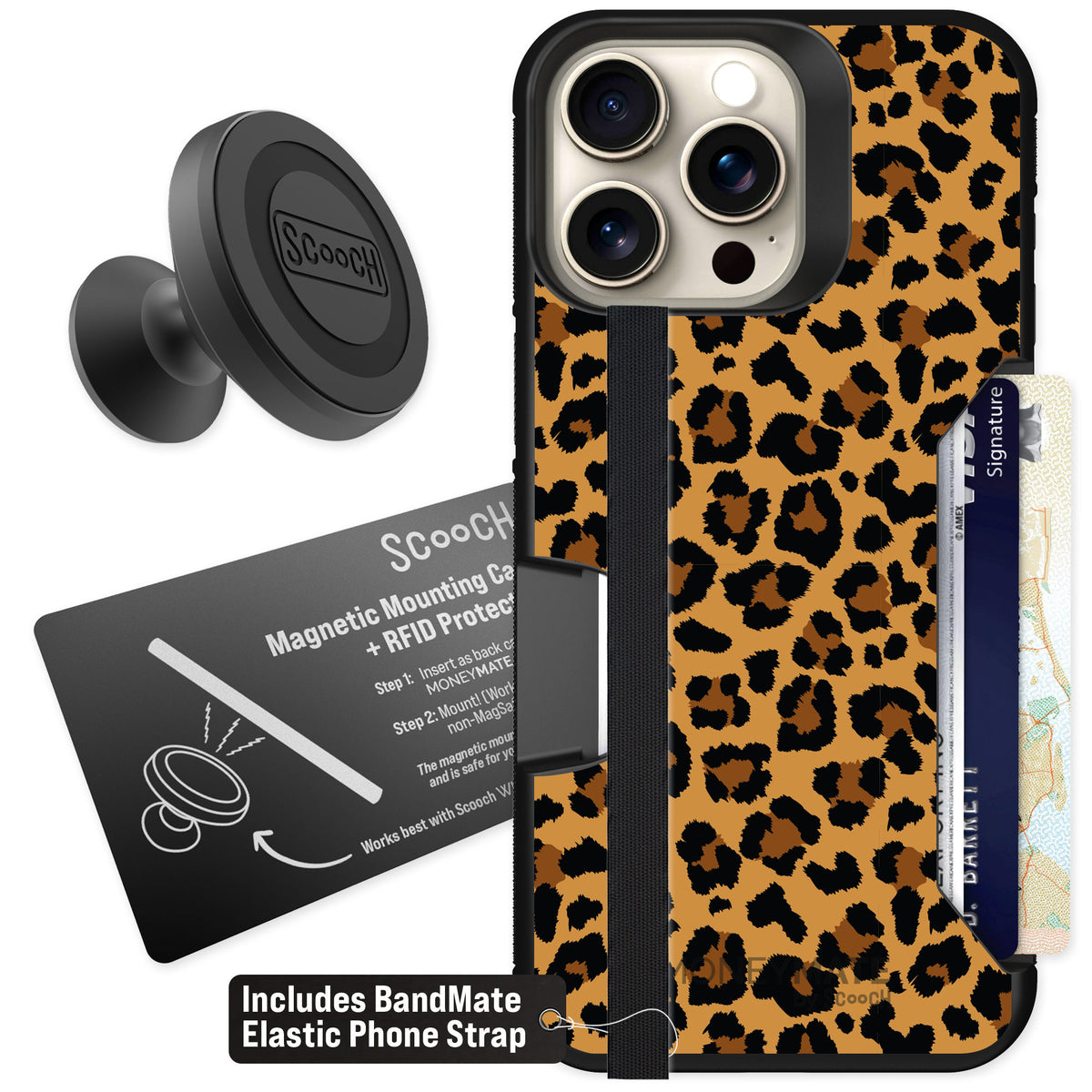 Scooch Moneymate Fierce Feline for iPhone 15 Pro Max — Starter Bundle