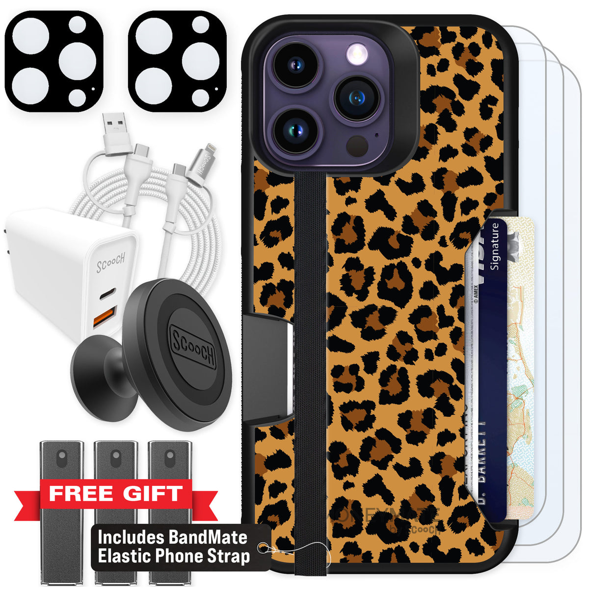 Scooch Moneymate Fierce Feline for iPhone 14 Pro Max — Ultimate Bundle