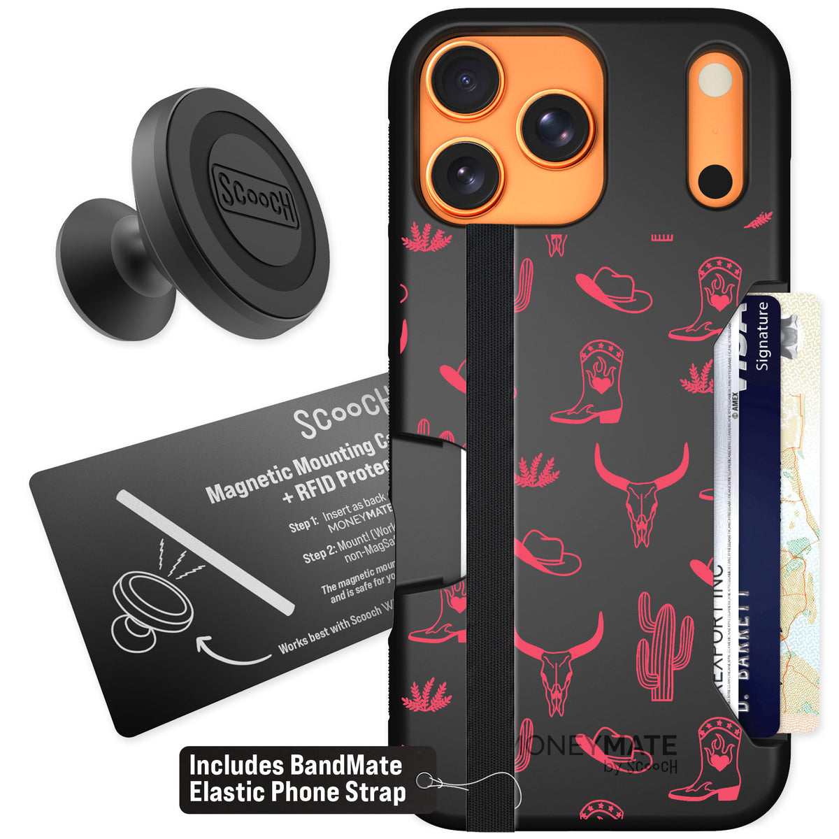 Scooch Moneymate Howdy Honey for iPhone 17 Pro Max — Starter Bundle