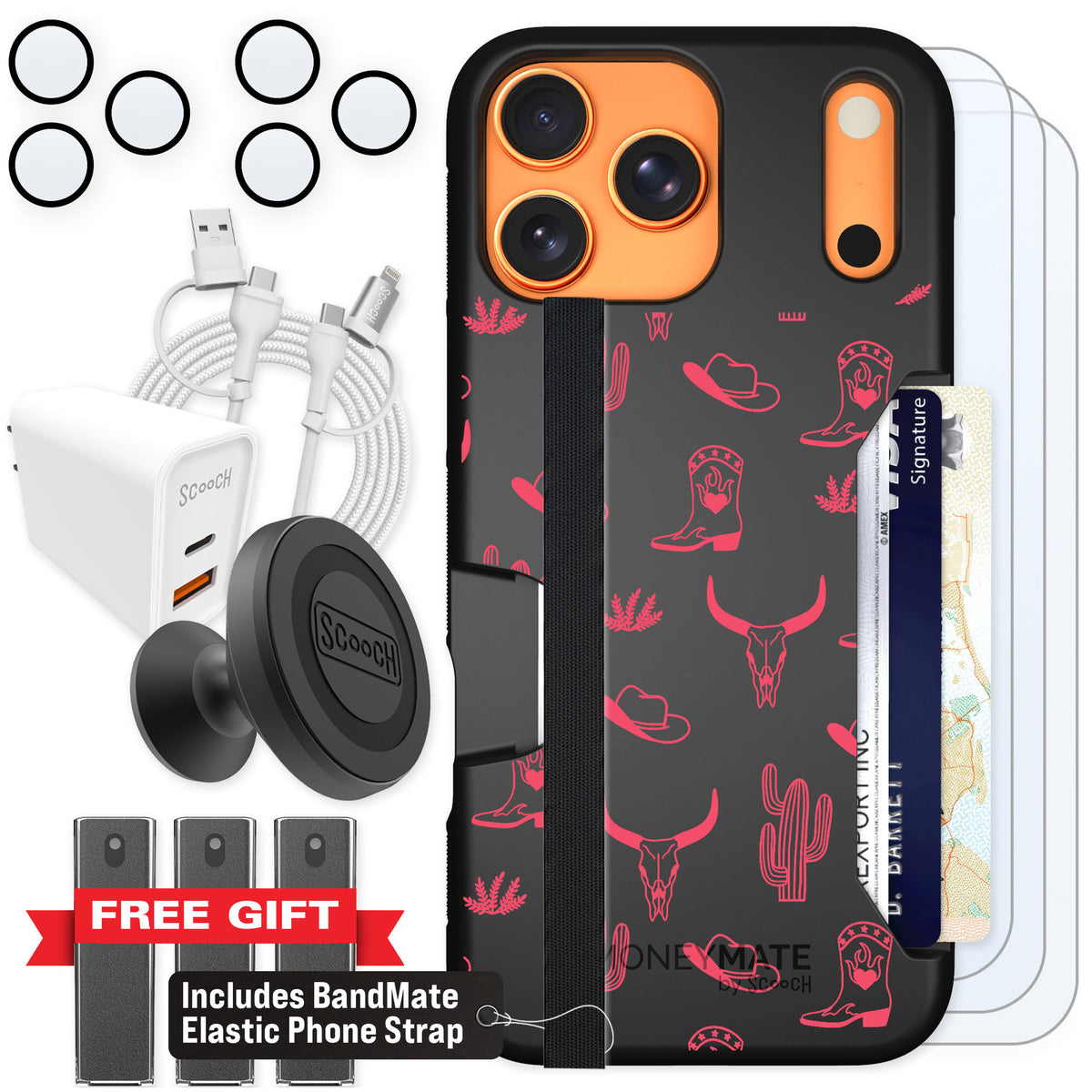 Scooch Moneymate Howdy Honey for iPhone 17 Pro Max — Ultimate Bundle