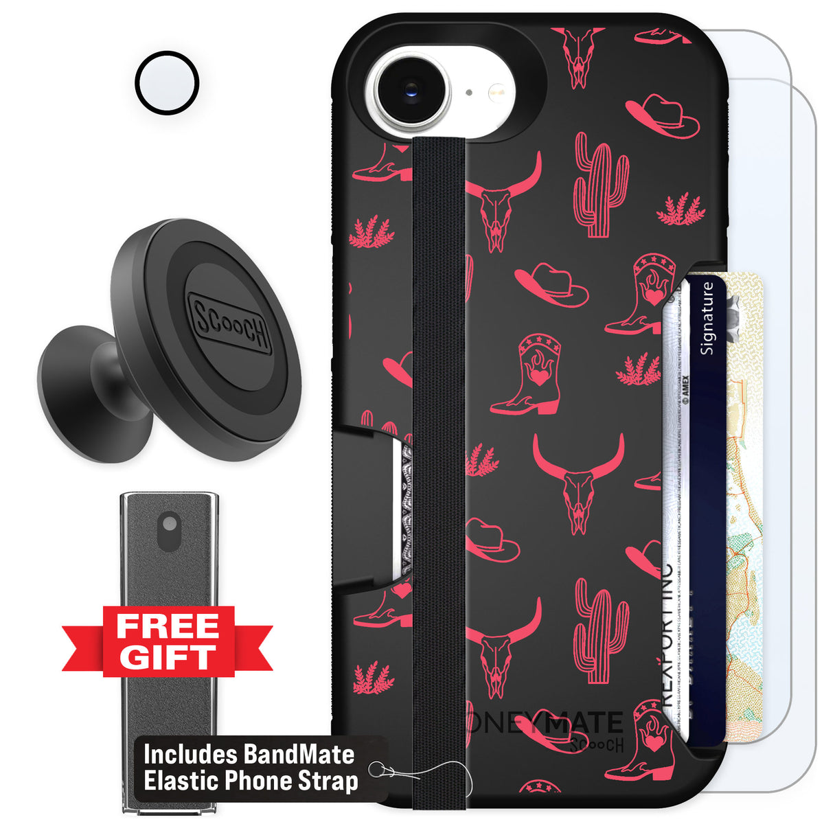 Scooch Moneymate Howdy Honey for iPhone 16e — Defender Bundle