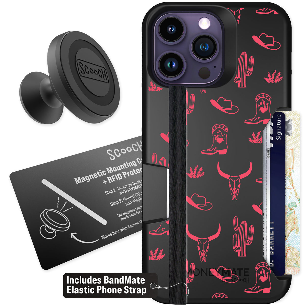 Scooch Moneymate Howdy Honey for iPhone 14 Pro Max — Starter Bundle