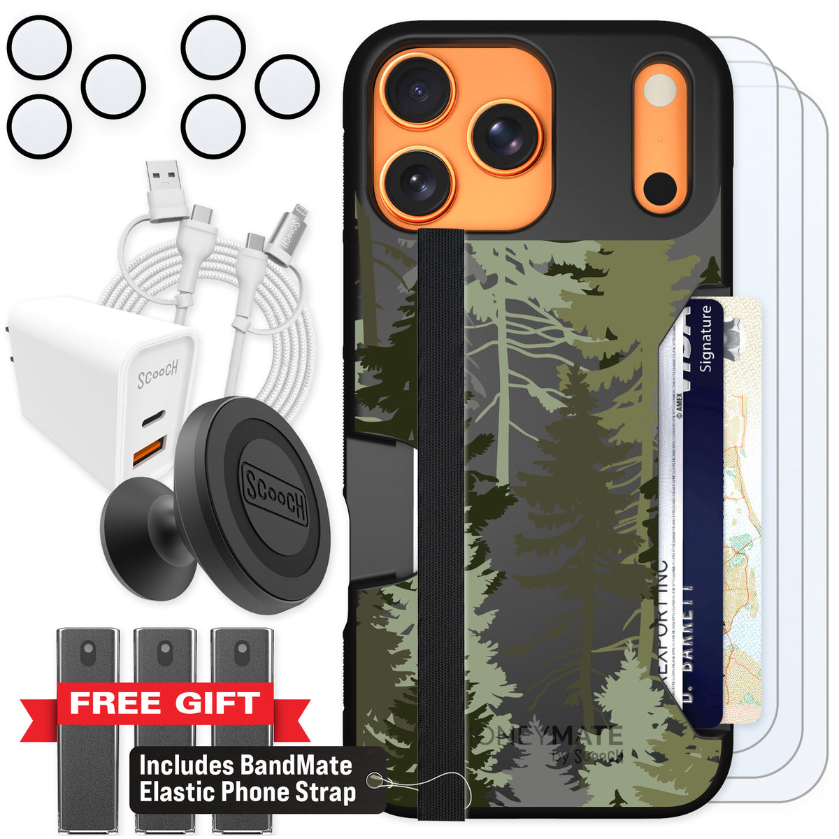 Scooch Moneymate Hidden Pines for iPhone 17 Pro Max — Ultimate Bundle