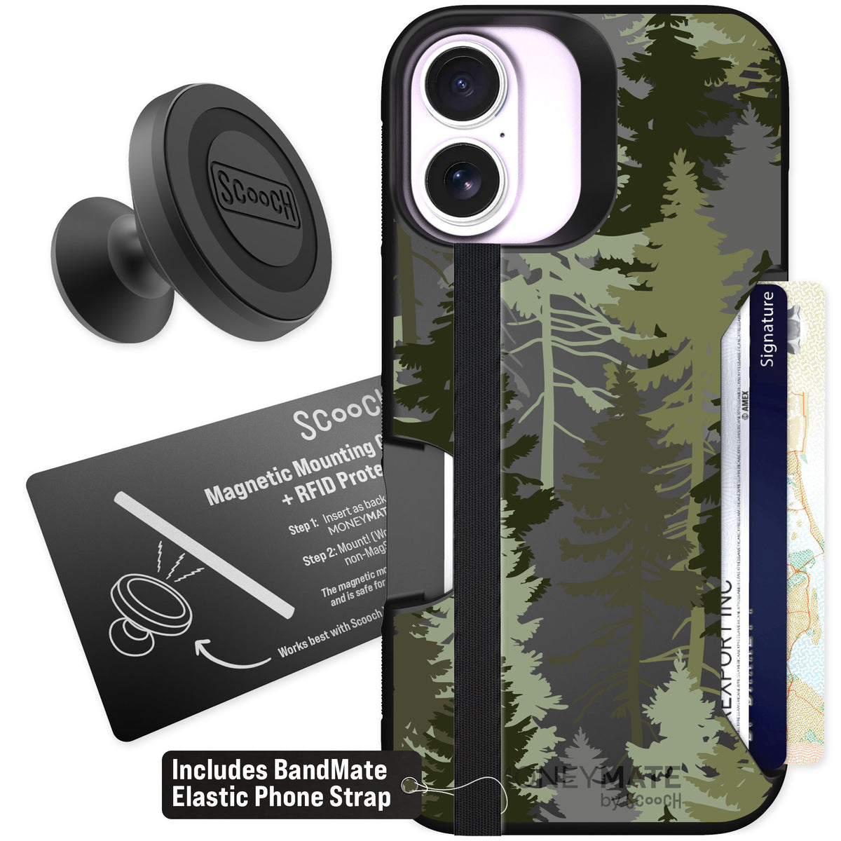 Scooch Moneymate Hidden Pines for iPhone 17 — Starter Bundle