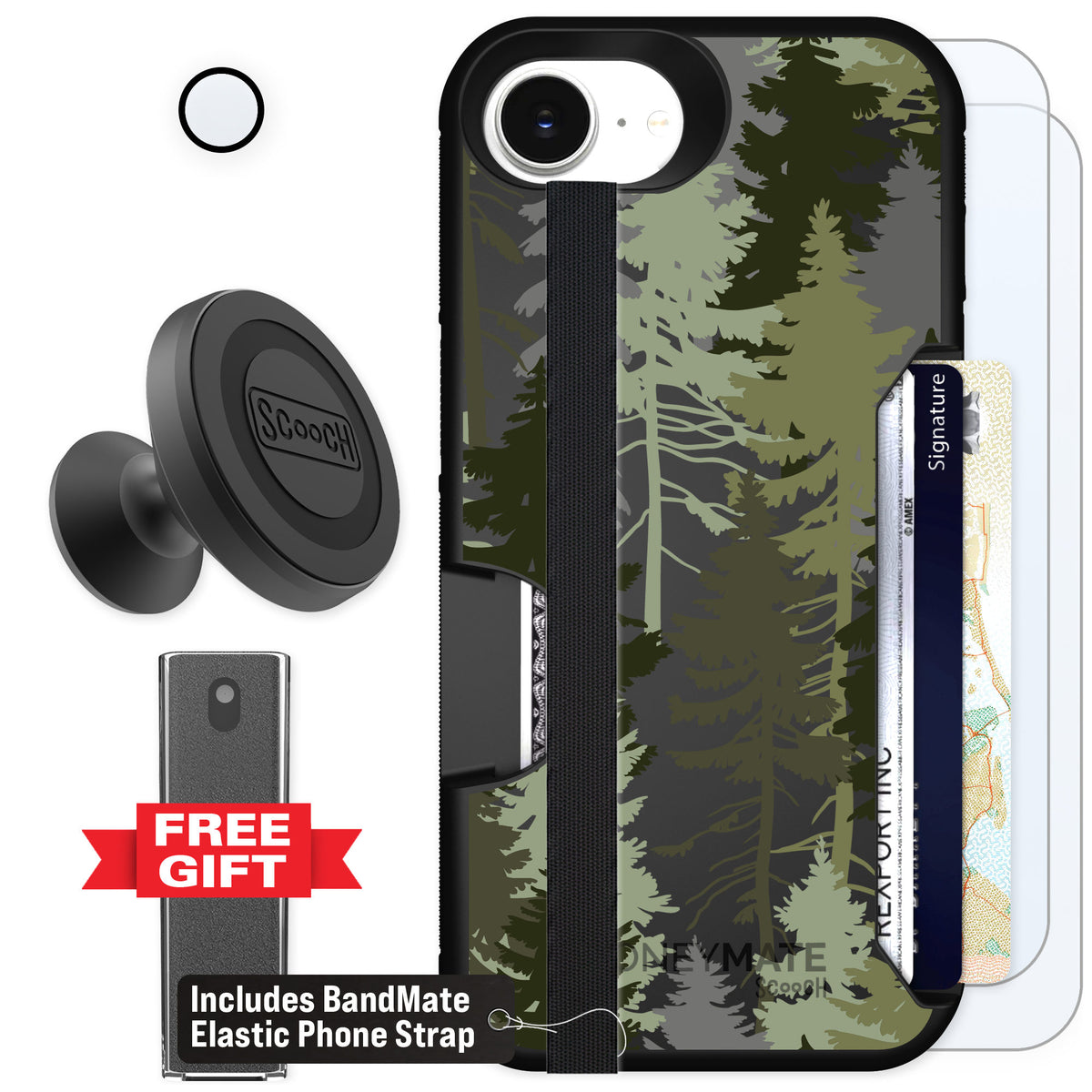 Scooch Moneymate Hidden Pines for iPhone 17e — Defender Bundle