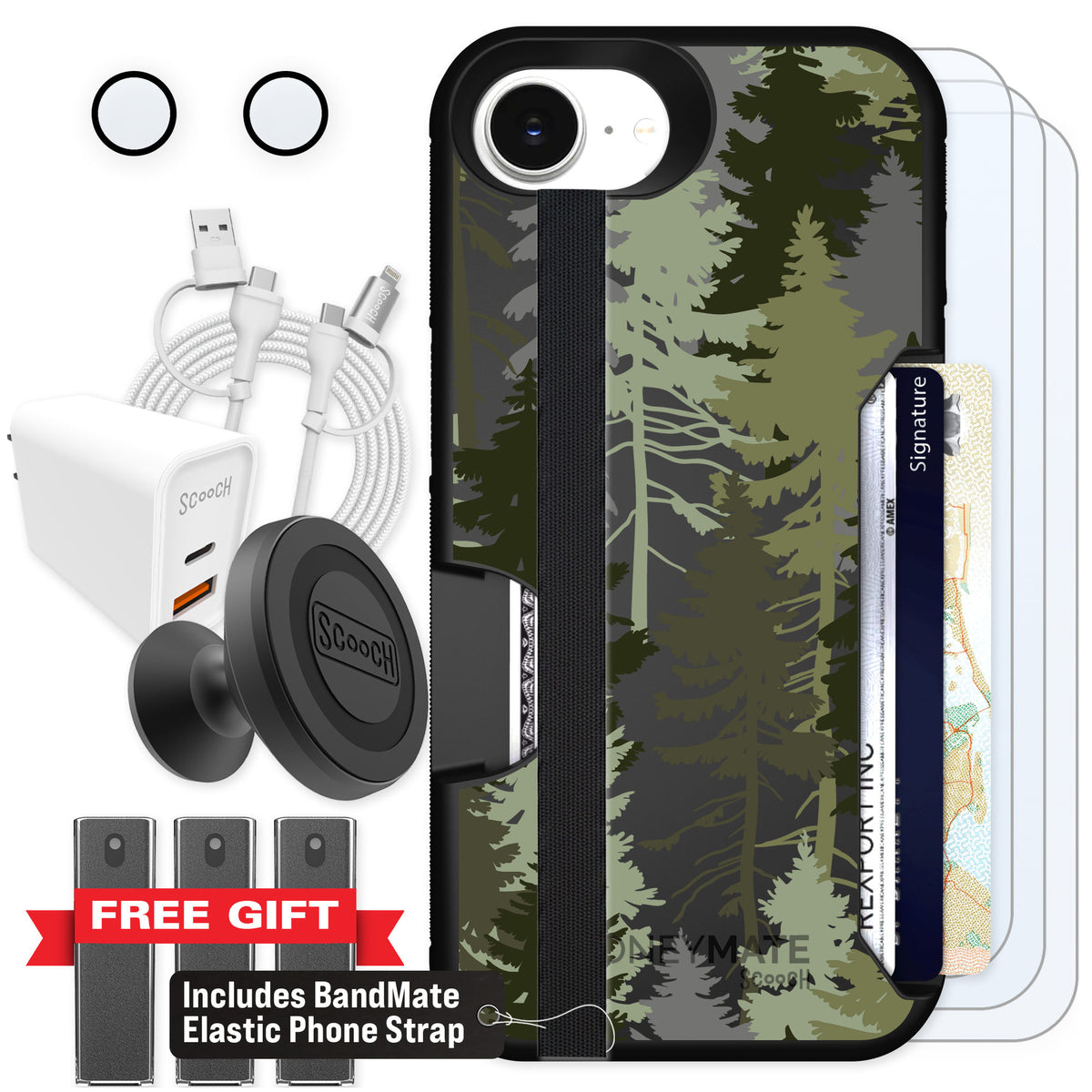 Scooch Moneymate Hidden Pines for iPhone 17e — Ultimate Bundle