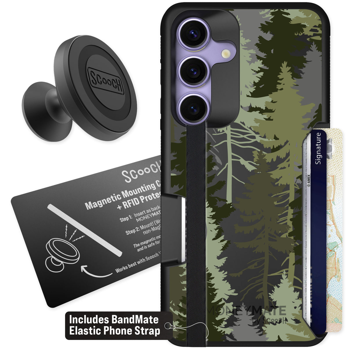 Scooch Moneymate Hidden Pines for Galaxy S25 — Starter Bundle