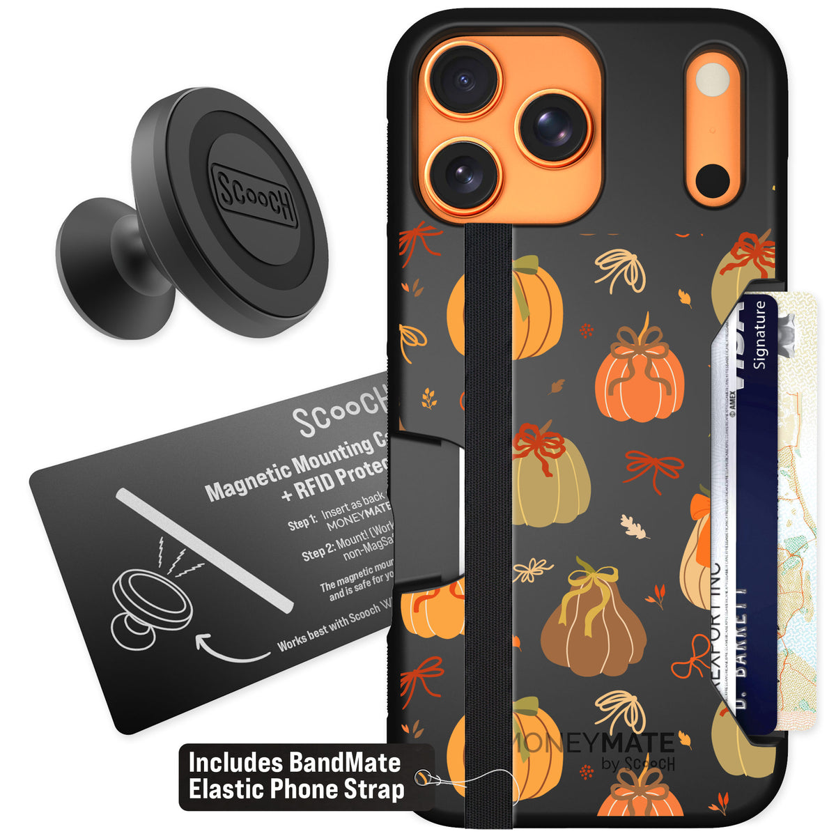 Scooch Moneymate Pretty Pumpkins for iPhone 17 Pro Max — Starter Bundle