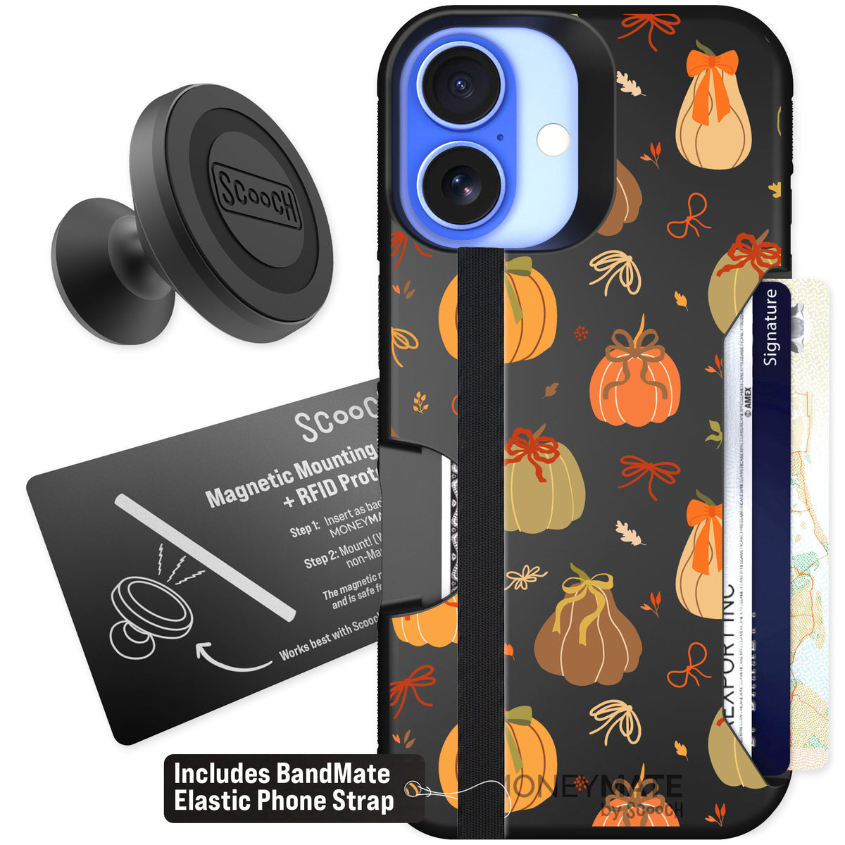 Scooch Moneymate Pretty Pumpkins for iPhone 16 — Starter Bundle
