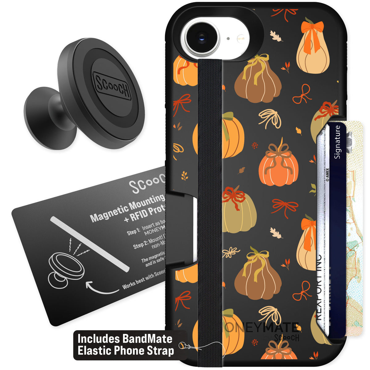 Scooch Moneymate Pretty Pumpkins for iPhone 16e — Starter Bundle