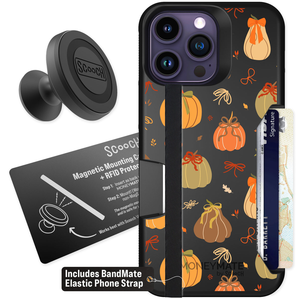 Scooch Moneymate Pretty Pumpkins for iPhone 14 Pro Max — Starter Bundle