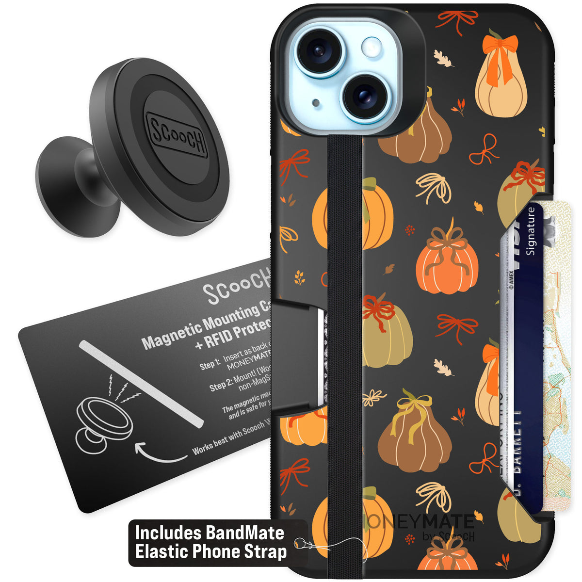 Scooch Moneymate Pretty Pumpkins for iPhone 14 Plus — Starter Bundle