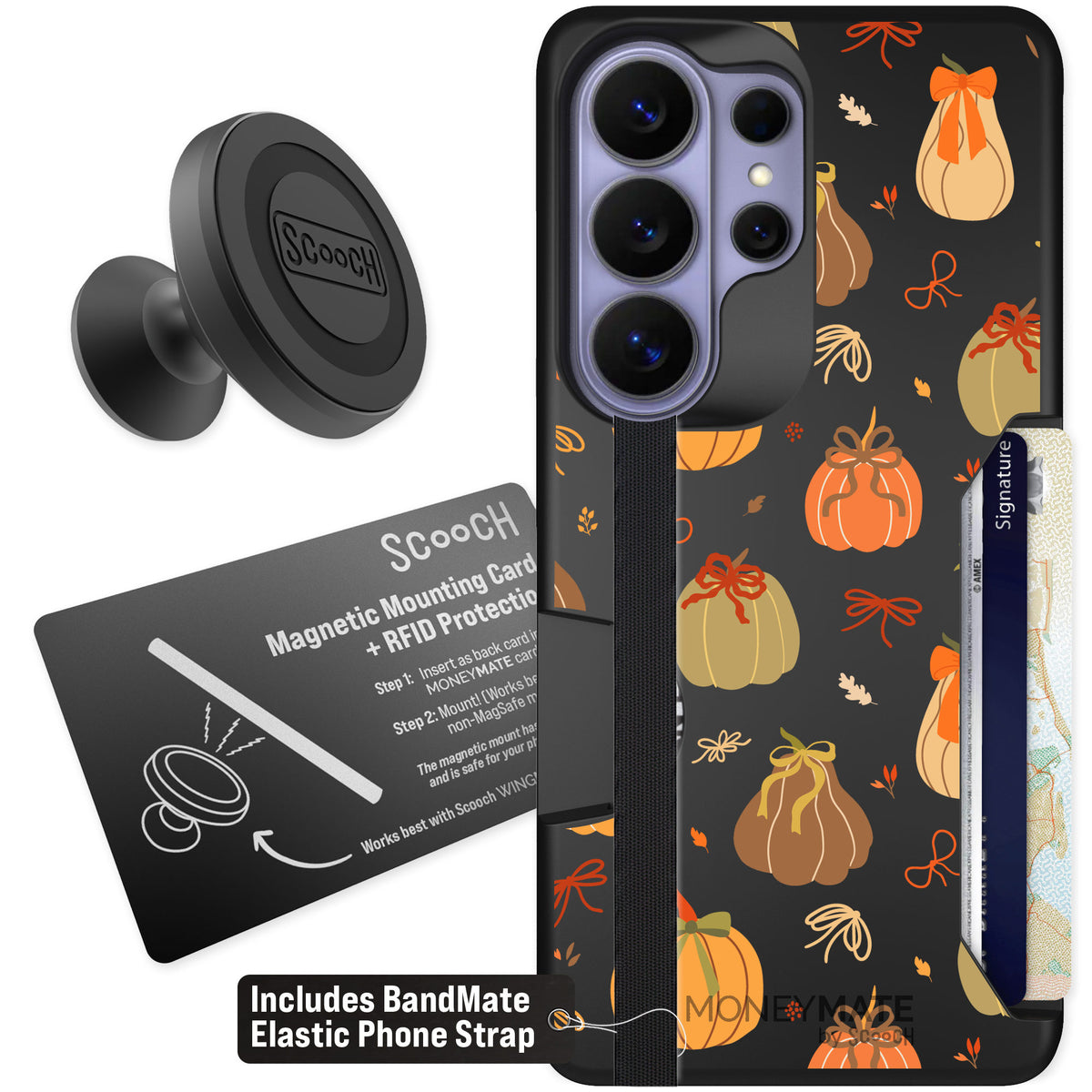 Scooch Moneymate Pretty Pumpkins for Galaxy S26 Ultra — Starter Bundle