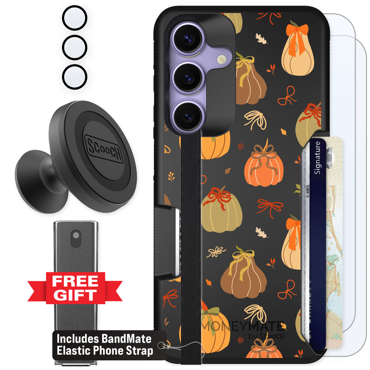 Scooch Moneymate Pretty Pumpkins for Galaxy S25 — Defender Bundle