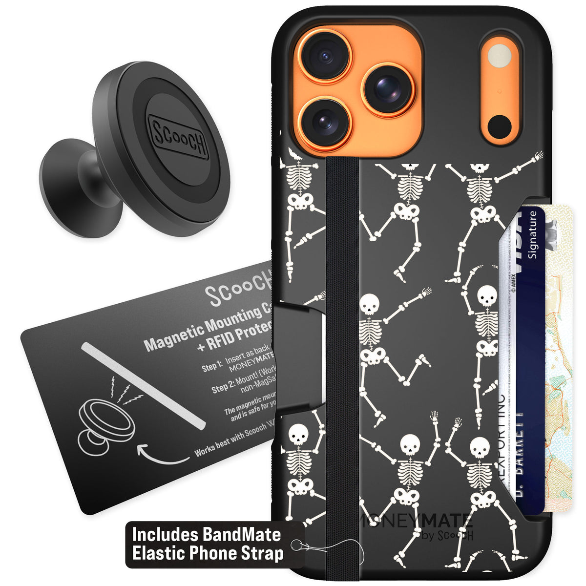 Scooch Moneymate Swinging Skeletons for iPhone 17 Pro Max — Starter Bundle