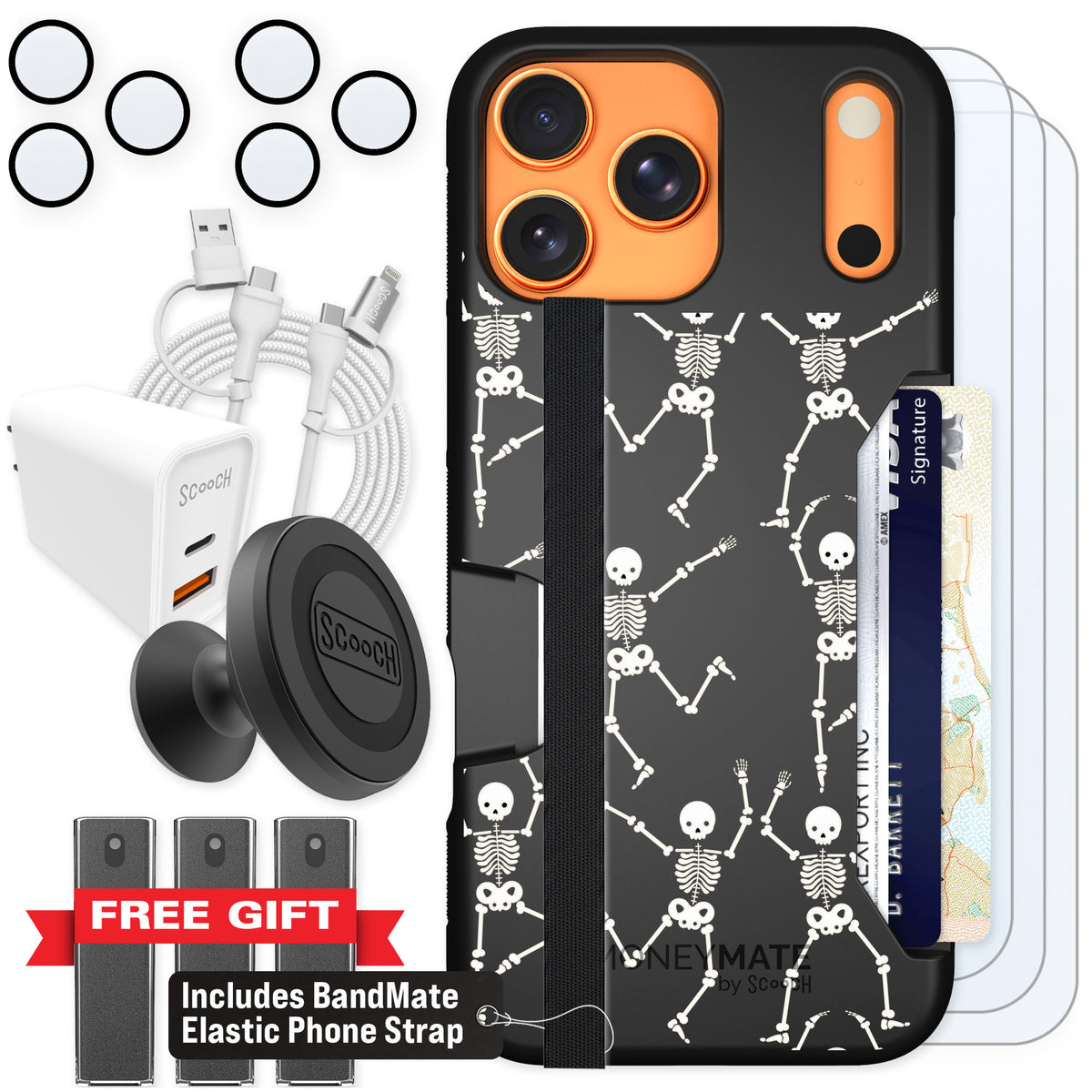 Scooch Moneymate Swinging Skeletons for iPhone 17 Pro Max — Ultimate Bundle