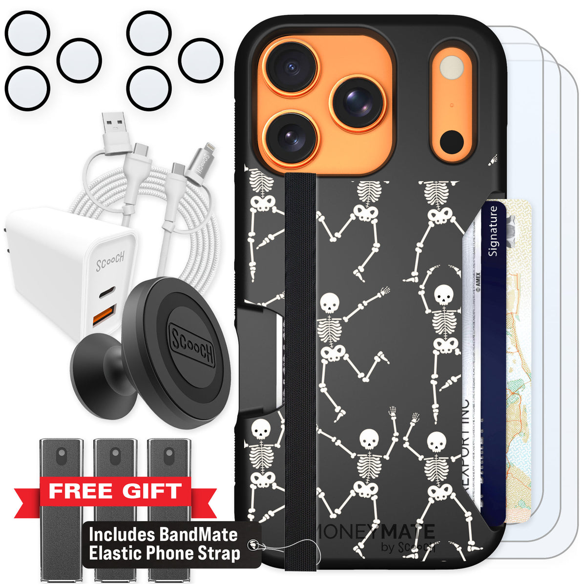 Scooch Moneymate Swinging Skeletons for iPhone 17 Pro — Ultimate Bundle