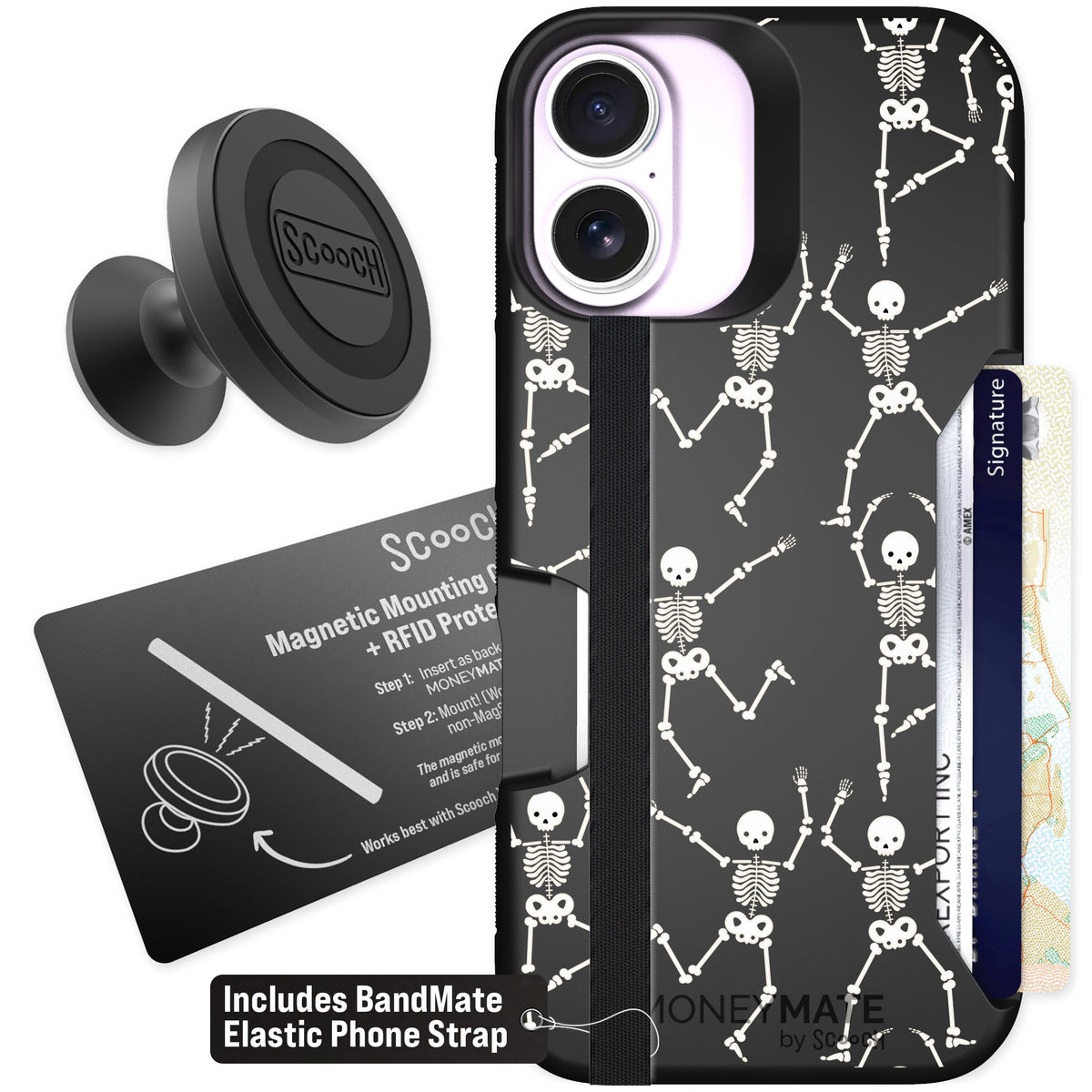 Scooch Moneymate Swinging Skeletons for iPhone 17 — Starter Bundle