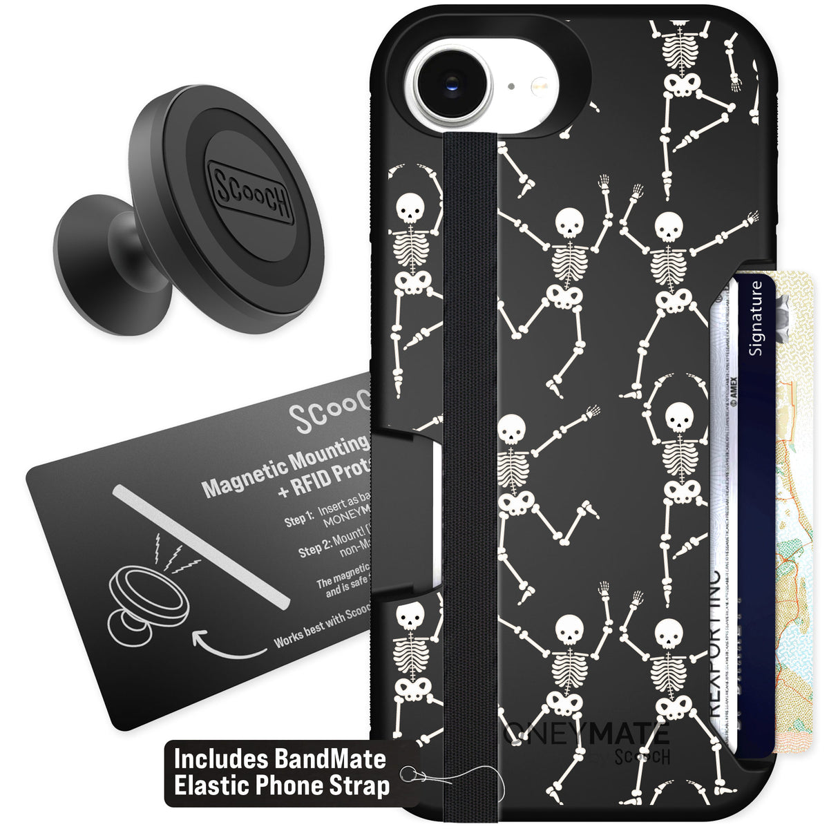Scooch Moneymate Swinging Skeletons for iPhone 17e — Starter Bundle