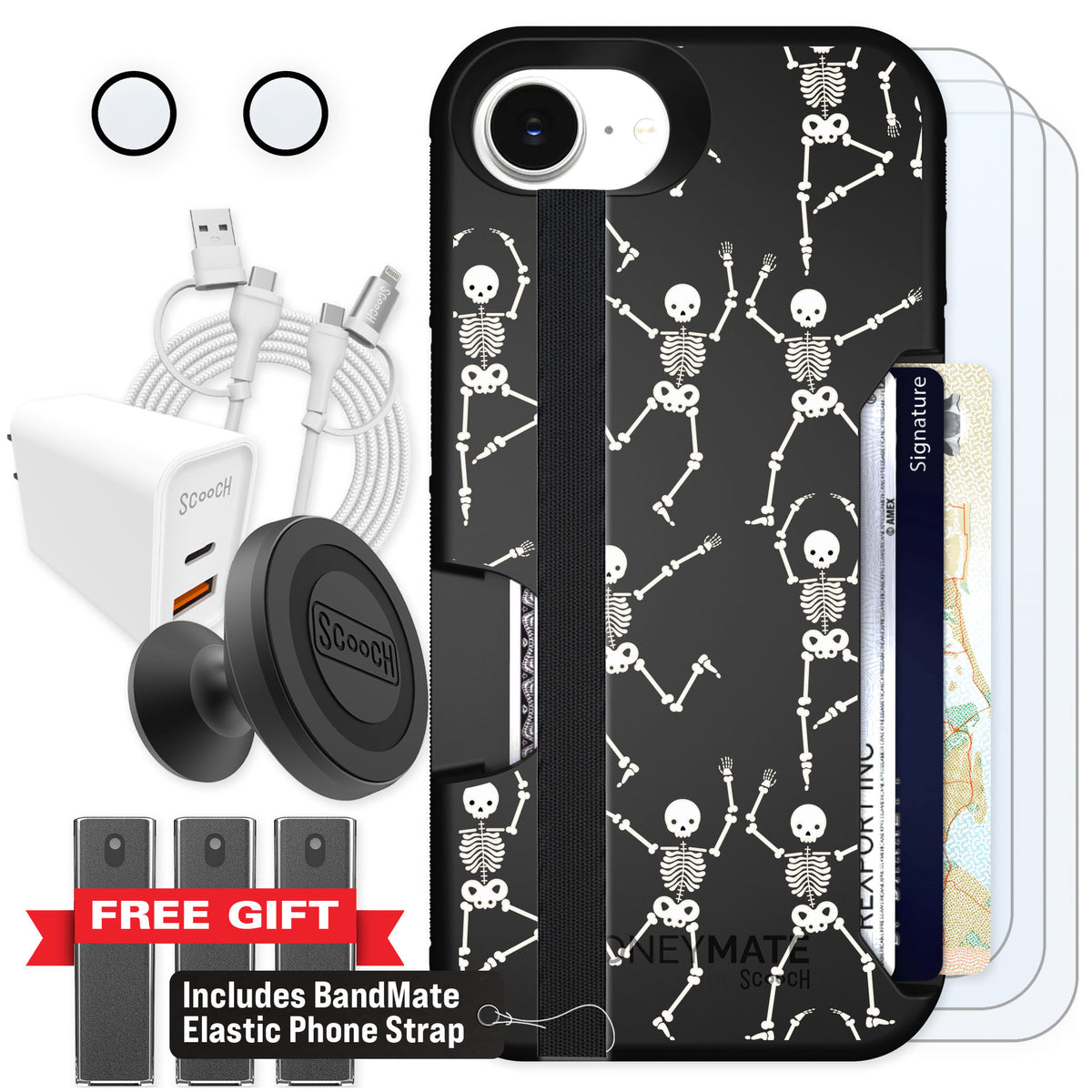 Scooch Moneymate Swinging Skeletons for iPhone 17e — Ultimate Bundle