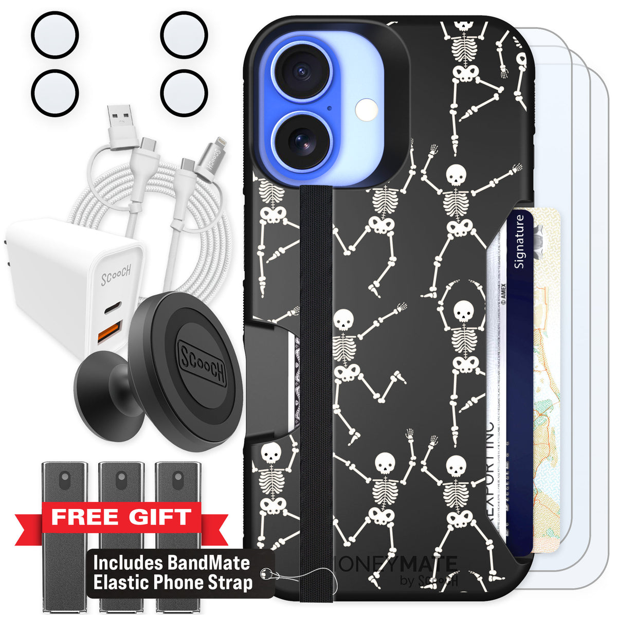 Scooch Moneymate Swinging Skeletons for iPhone 16 — Ultimate Bundle