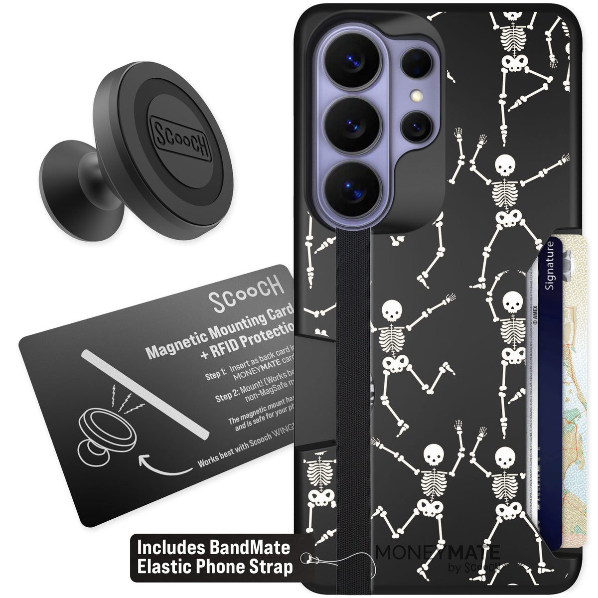 Scooch Moneymate Swinging Skeletons for Galaxy S26 Ultra — Starter Bundle