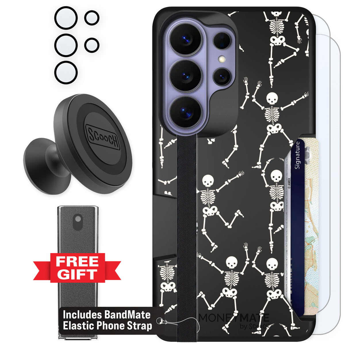 Scooch Moneymate Swinging Skeletons for Galaxy S26 Ultra — Defender Bundle