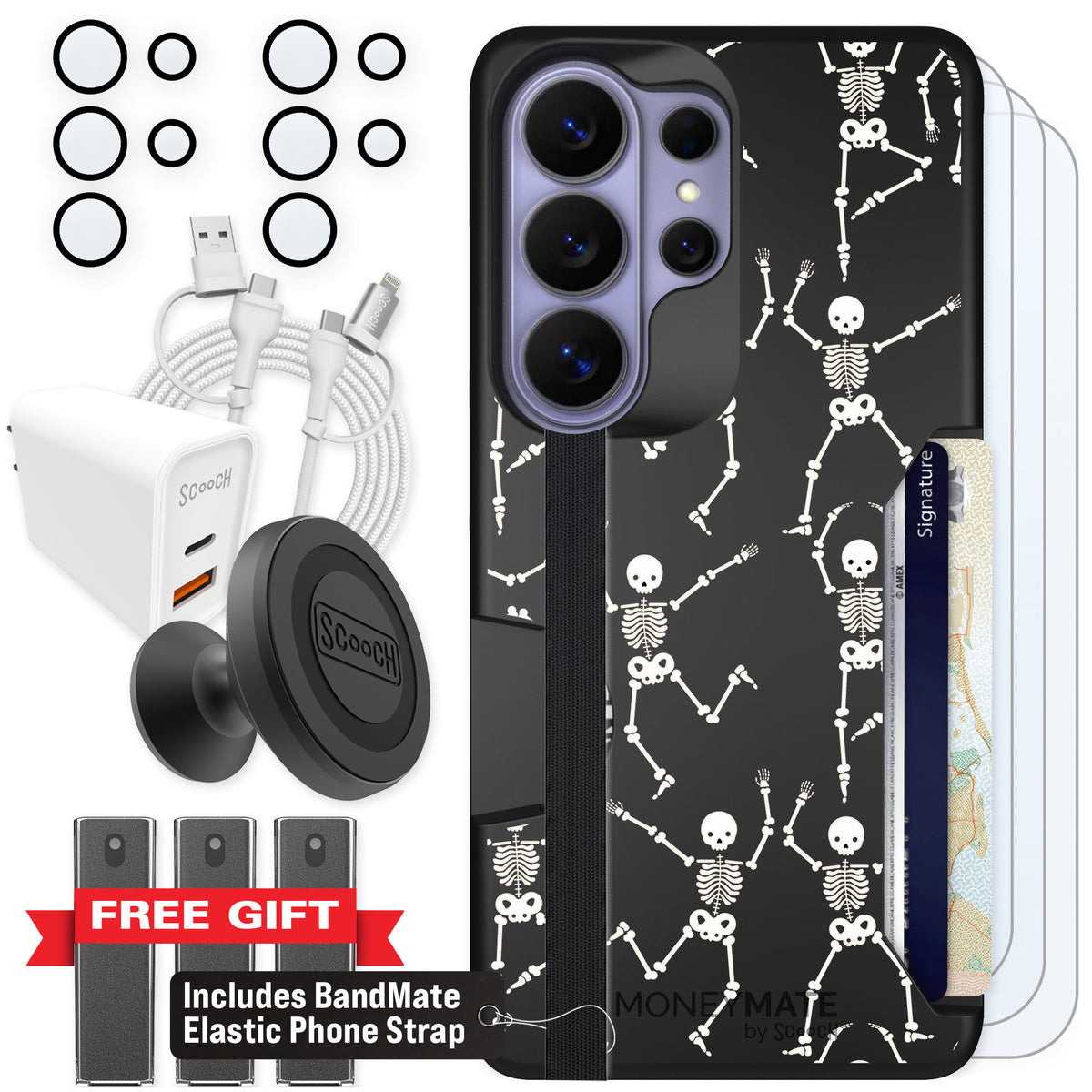 Scooch Moneymate Swinging Skeletons for Galaxy S26 Ultra — Ultimate Bundle