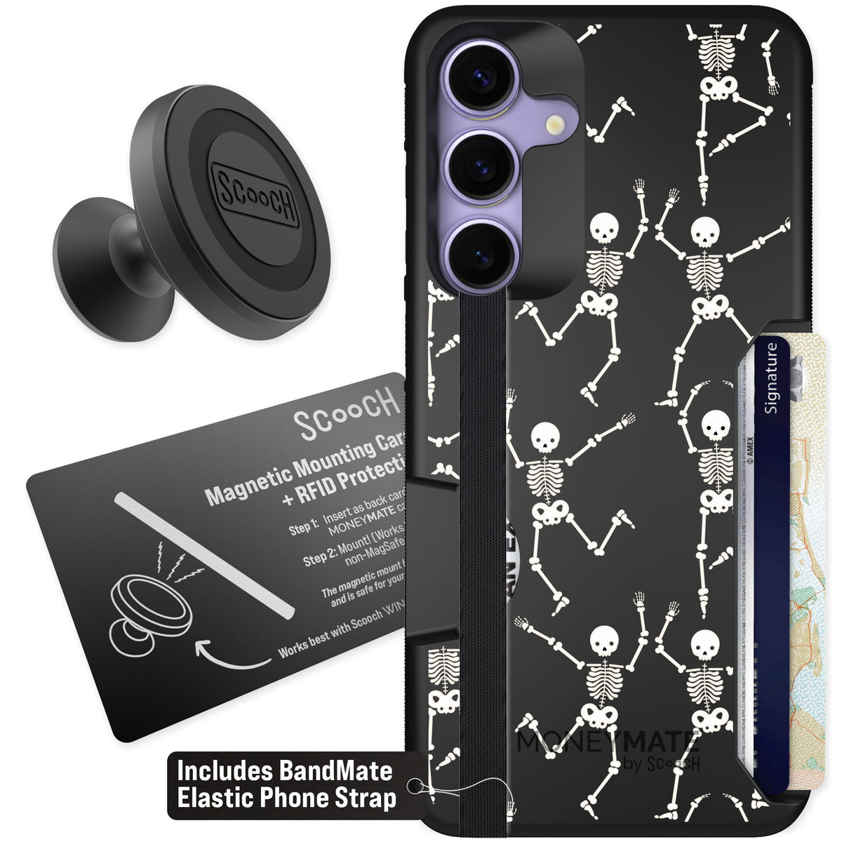 Scooch Moneymate Swinging Skeletons for Galaxy S25+ — Starter Bundle