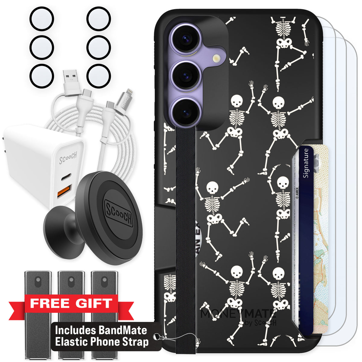 Scooch Moneymate Swinging Skeletons for Galaxy S25+ — Ultimate Bundle