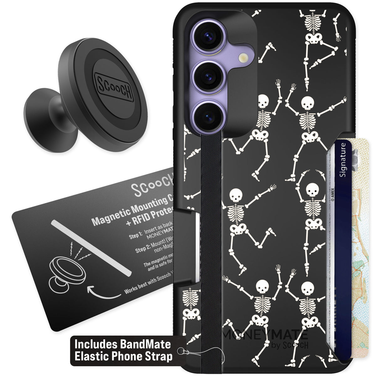 Scooch Moneymate Swinging Skeletons for Galaxy S25 — Starter Bundle