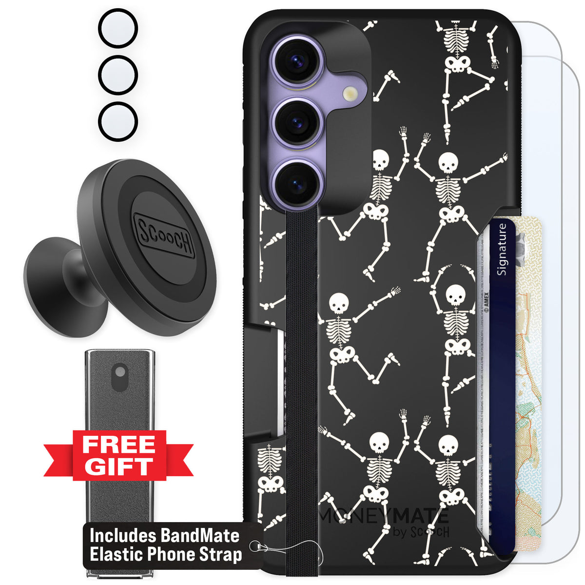 Scooch Moneymate Swinging Skeletons for Galaxy S25 — Defender Bundle