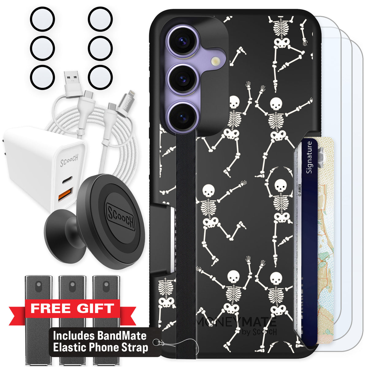 Scooch Moneymate Swinging Skeletons for Galaxy S25 — Ultimate Bundle