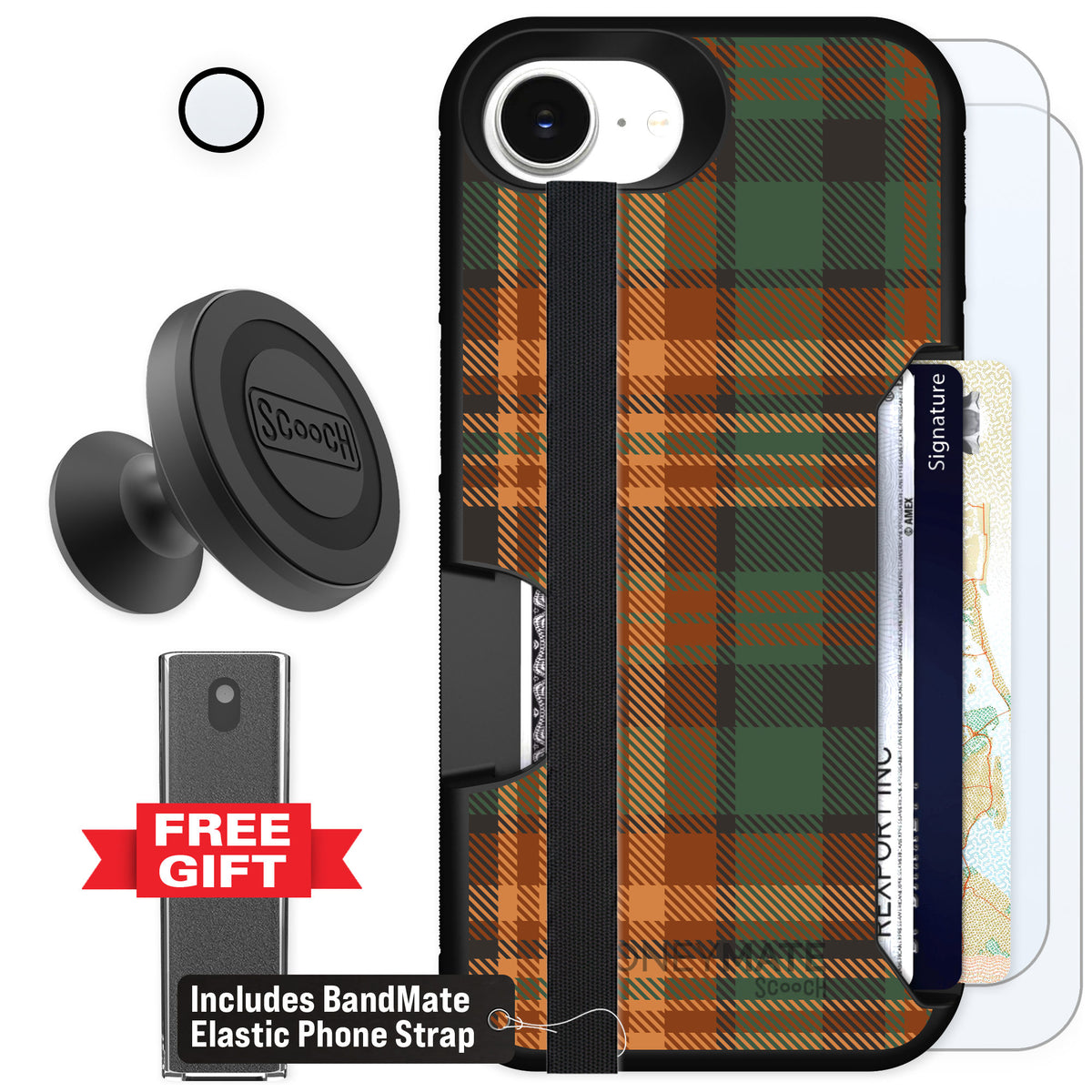 Scooch Moneymate Fall Flannel for iPhone 17e — Defender Bundle