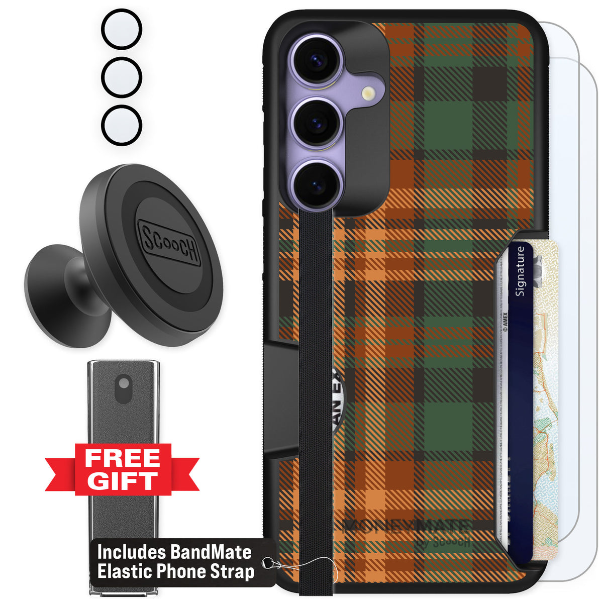 Scooch Moneymate Fall Flannel for Galaxy S25+ — Defender Bundle